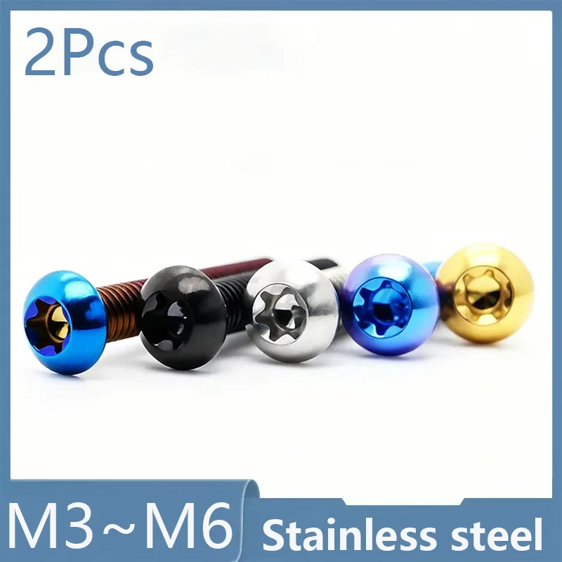 1pc Titanium Alloy Half Round Head Internal Plum Blossom Screw M4 M5 M6 M8 Motorcycle Modification Torx Screw