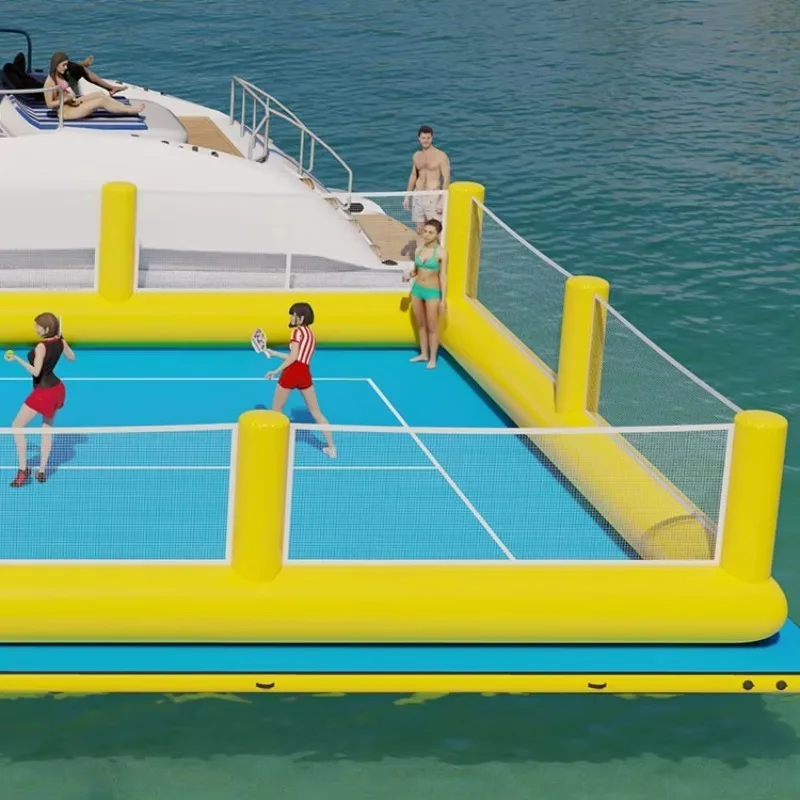 Factory Custom Size 18x9x2.2m Inflatable Floating Pickleball Court with PVC Material UV Protection & CE Certified for Yacht Use