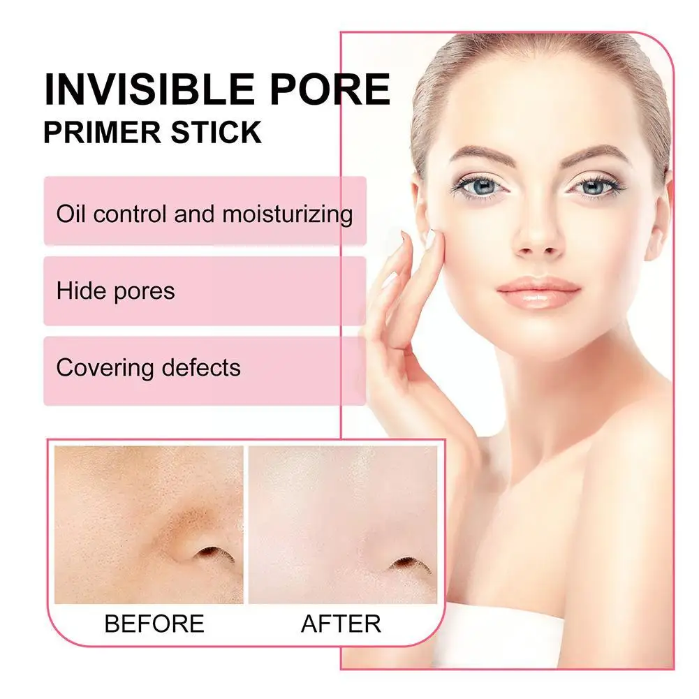 Invisible Poro Primer Stick, Base de Maquiagem Sticks, Borrão Face Poro Creme Corretivo, R2g3