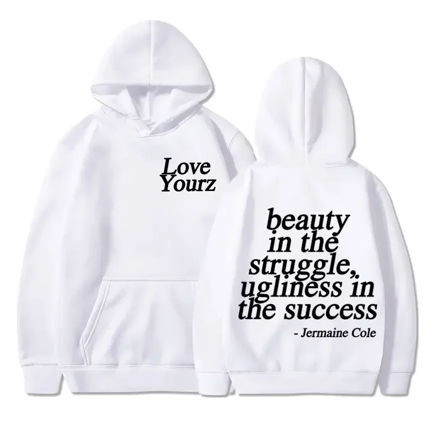 Harajuku Streetwear J Cole Dreamville Love Yourz Lyrics Print Hooded Vintage Fashion Sweatshirt Men Women  Loose Hoodie