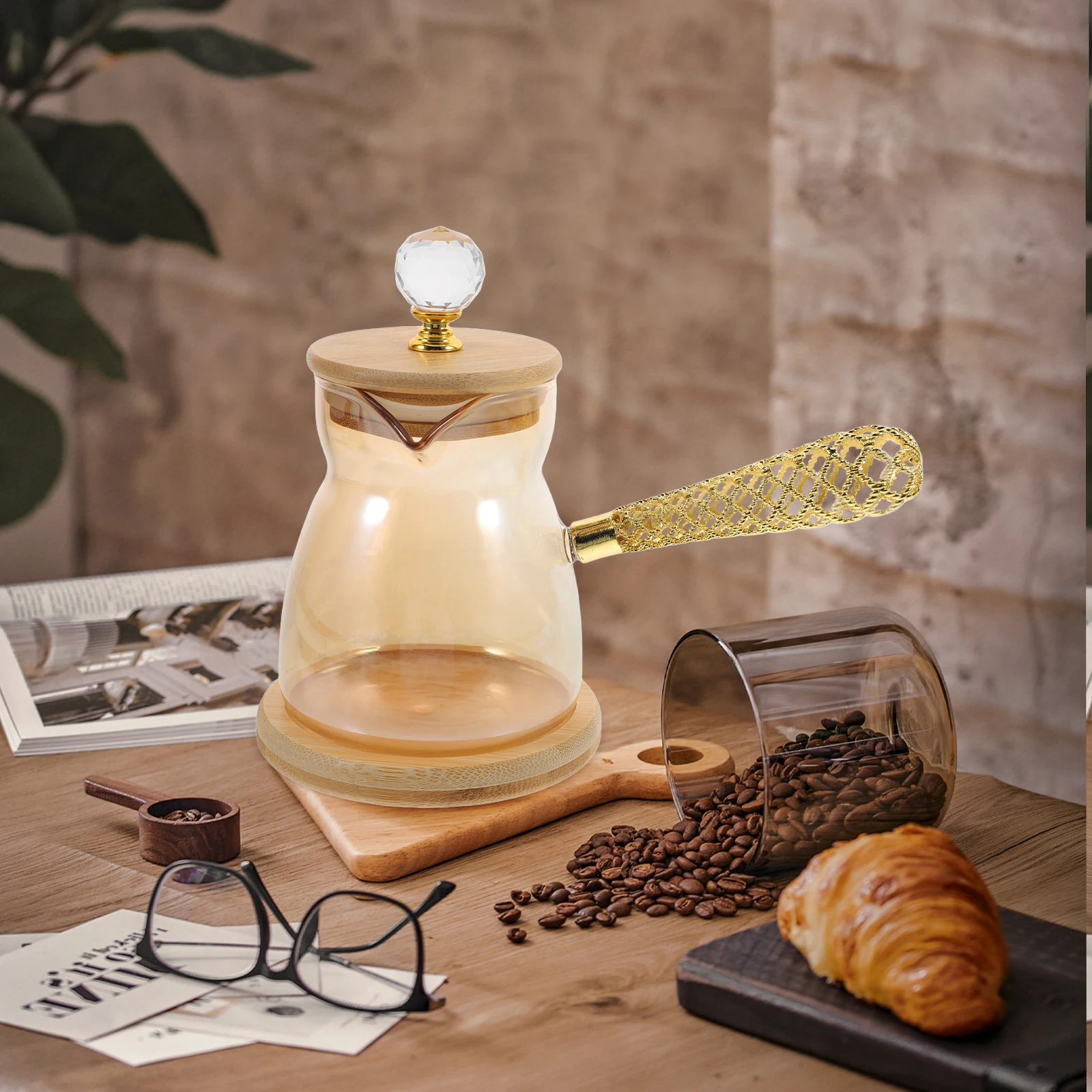 

Glass Coffee Pot Side Handle Manual Pour-Over Brewing Hot Beverage Maker Home Kitchen Coffee Station Essential