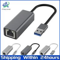 USB Type C Ethernet Adapter 100Mbps USB 3.0 RJ45 Network Card For MacBook PC Windows XP 7 8 10 Android USB Lan Internet Cable