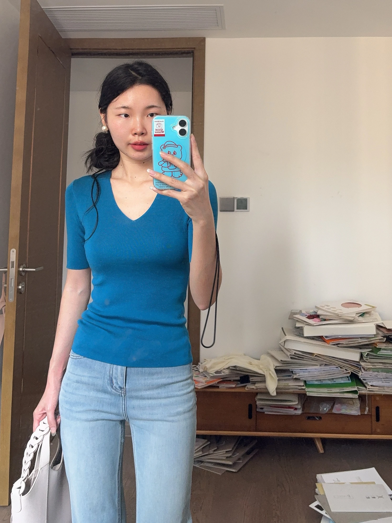 

Женский летний облегающий топ Ele V-Ne Knitwear для повседневной носки, однотонный, с коротким рукавом, влагоотводящий