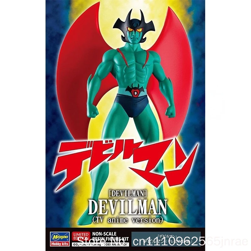 En stock: Kit de figura de resina no a escala Devilman de edición limitada Hasegawa, sin pintar, para ensamblaje DIY y aplicación de calcomanías para fans.