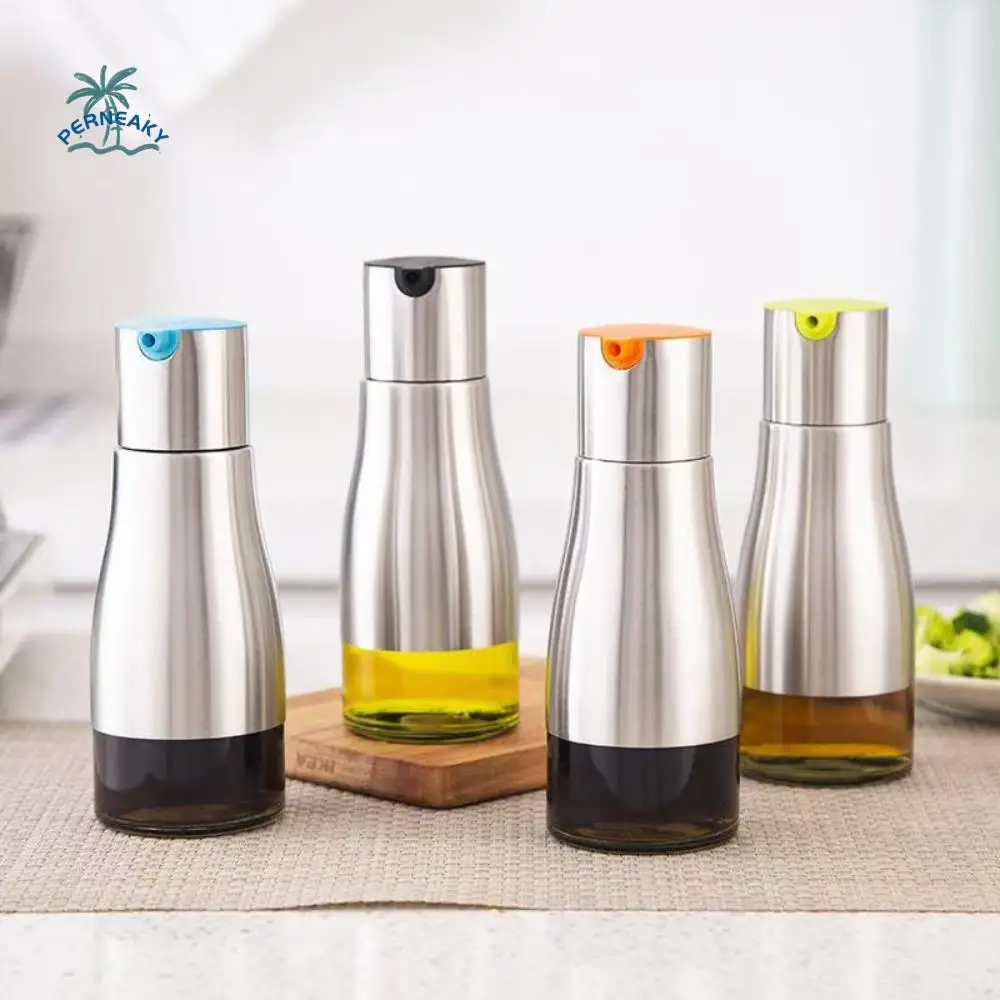 

Multi Function Stainless Steel Oil Bottle Food Grade Leak Proof Soy Sauce Bottle Convenient Non-drip Vinegar Bottle Seasoning