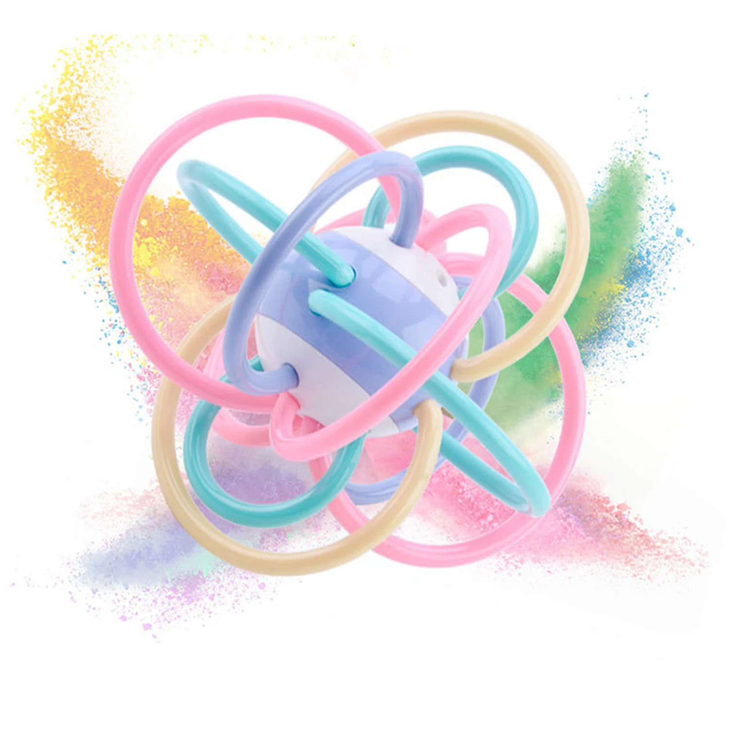 طفل مانهاتن انتزاع الكرة الحسية عضاضة وحشرجة الموت لعبة الرضع سرير حشرجة الموت الكرة 0-3 سنوات الصغار لينة عضاضة سيليكون الكرة لعبة