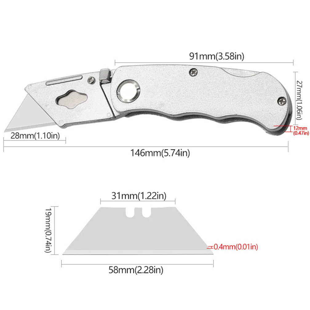 Imagem -05 - Folding Utility Knife Substituição Rápida Canivete com Cinto Clip Sharp Sk5 Blade Ferramenta de Corte de Uso Geral Aço Inoxidável