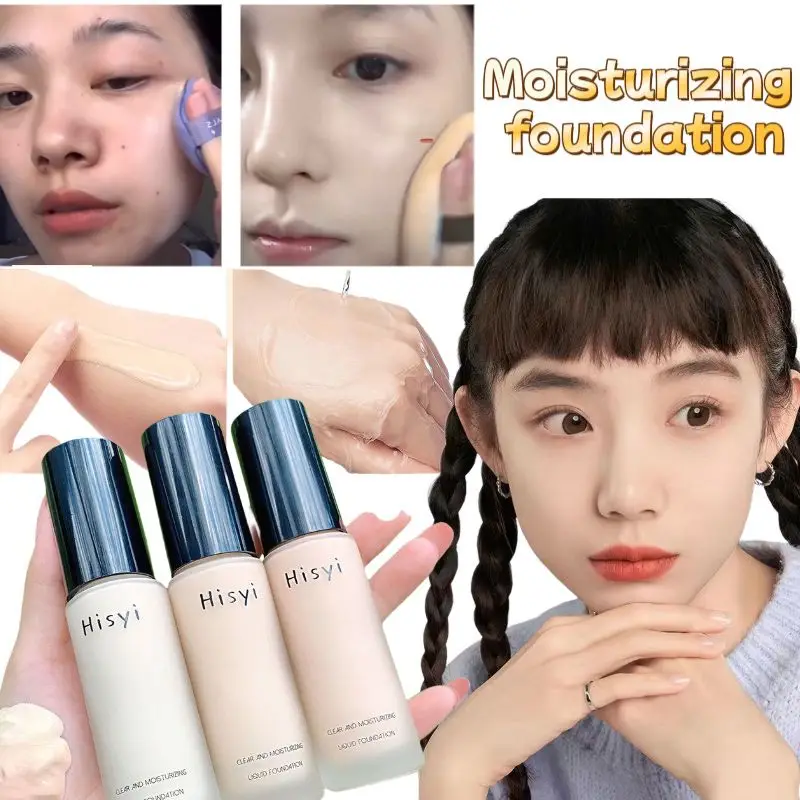 

30ml Liquid foundation naturally covers flaws without sticking powder plain face cream transparent foundation conceals blemishes