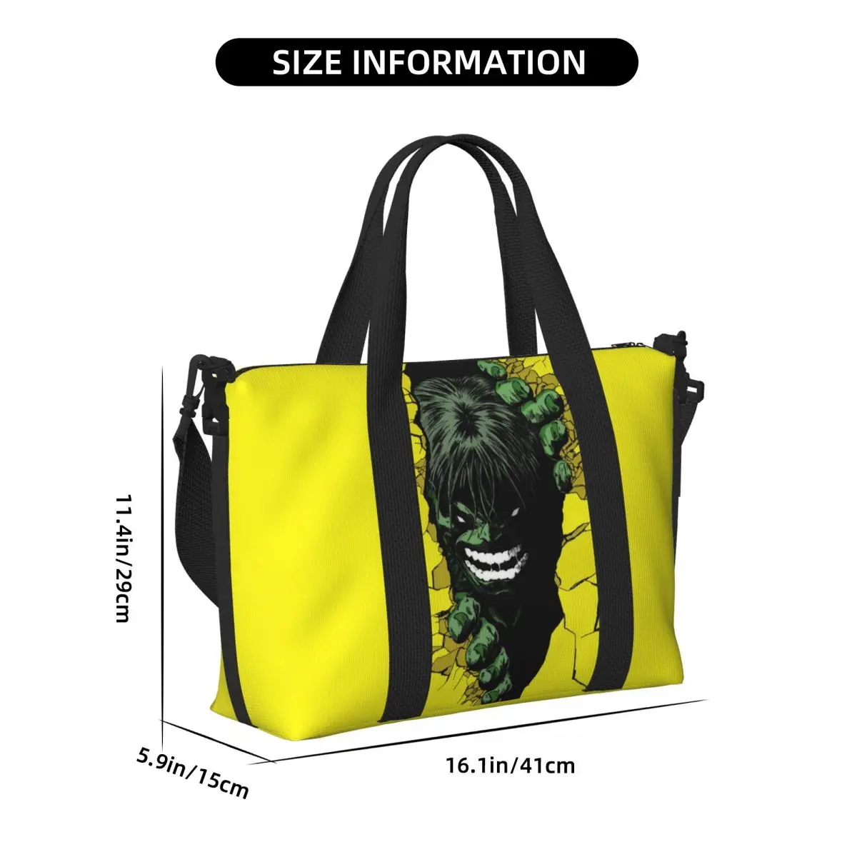 Borsa Tote personalizzata grande cartone animato Hulk Hero per le donne Shopping borsa da viaggio da spiaggia per palestra a tracolla