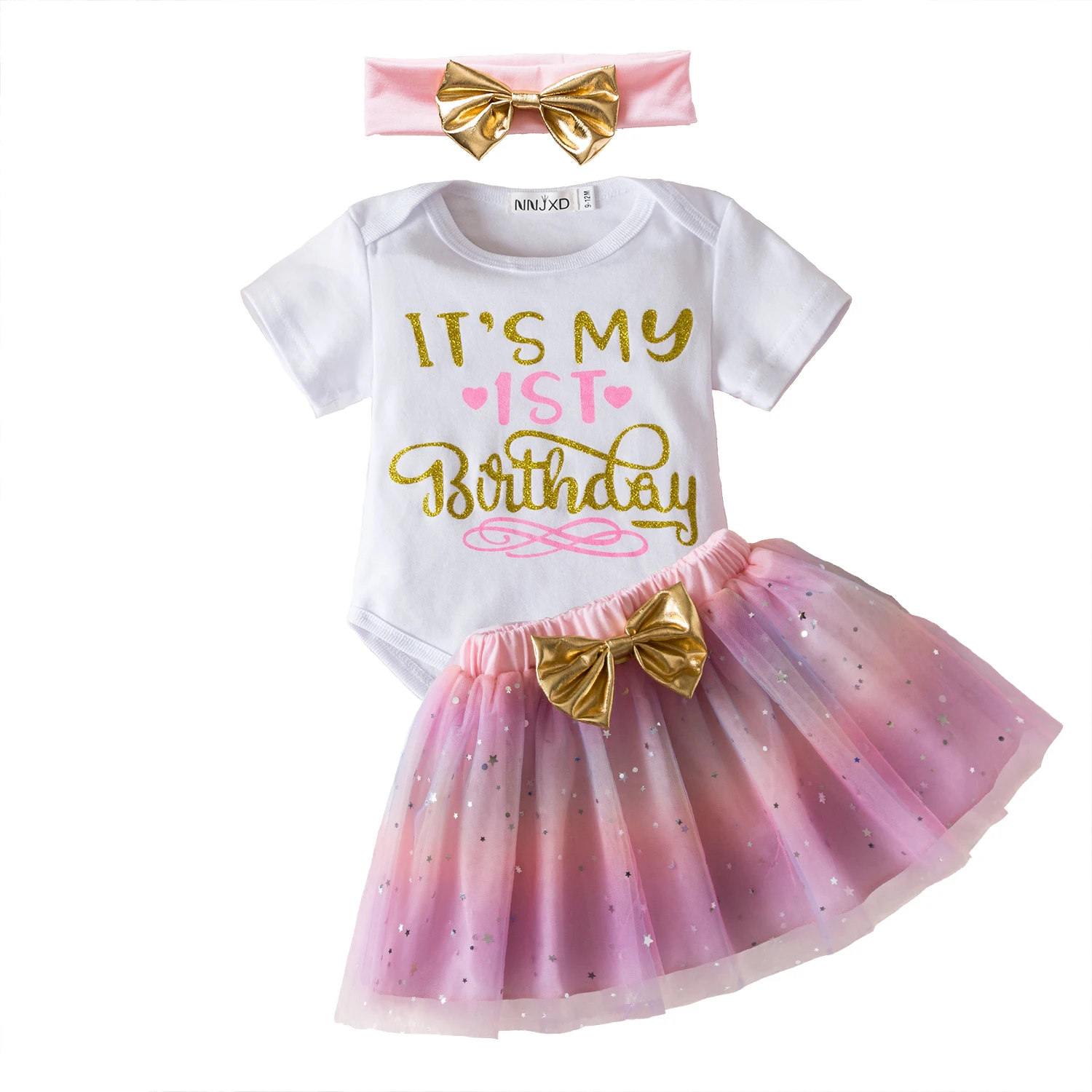 1 Year Baby Girl Clothes Birthday Party Tutu Skirt Headband Set Newborn Baby Girls Birthday Outfits Toddler Infant Girls Costume