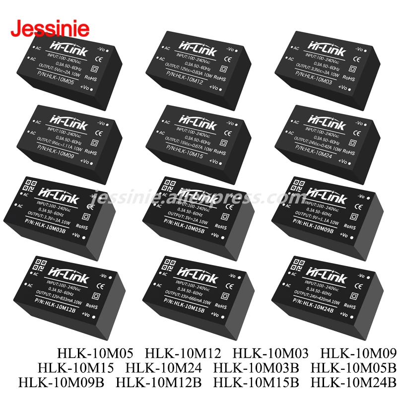 AC-DC HLK-10M05/10M12/10M03/10M09/10M15/10M24/10M03B/10M05B/10M09B/10M12B Power Module 10W 220V Isolated Regulated Single Output