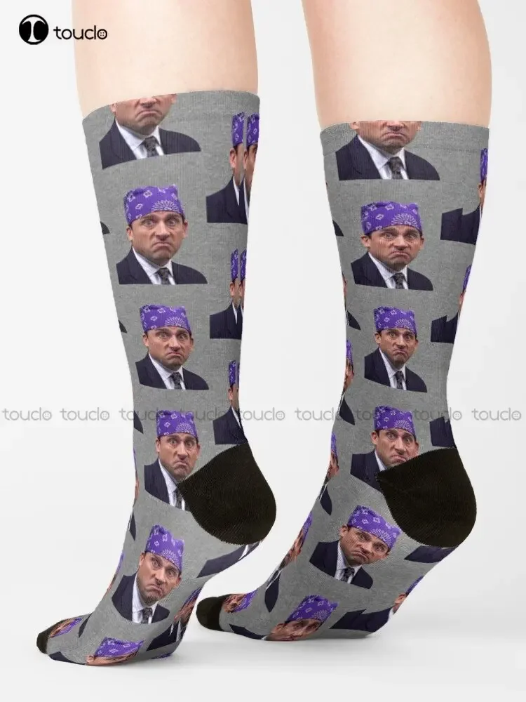 Unhappy Prison Mike Michael Scott Office Series Socks Girls Crew Socks Christmas New Year Gift 360° Digital Printing New Popular