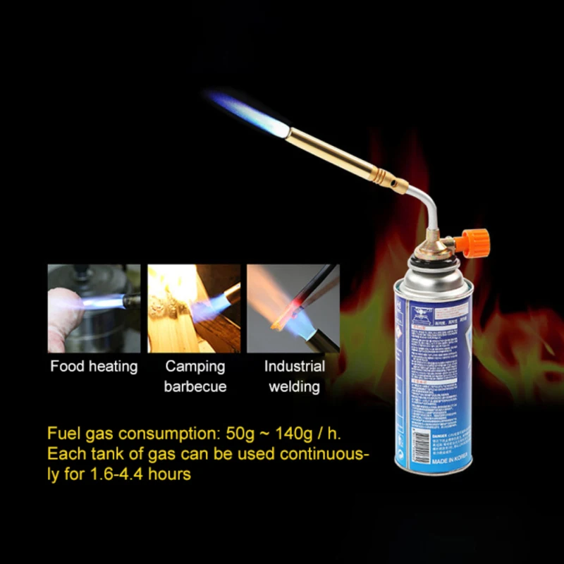 Butane Burner Welding Gas Torch Flame Gun Brazing Flamethrower Outdoor Camping BBQ Portable Soldering Heat Gun Welding Equipment