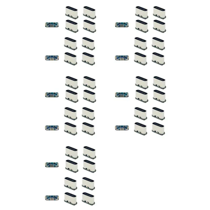 N75R-50Pcs USB Connector Type C Female Jack 5Pin SMD SMT Type-C Socket Charging Port For PCB Soldering DIY Repair Adapte