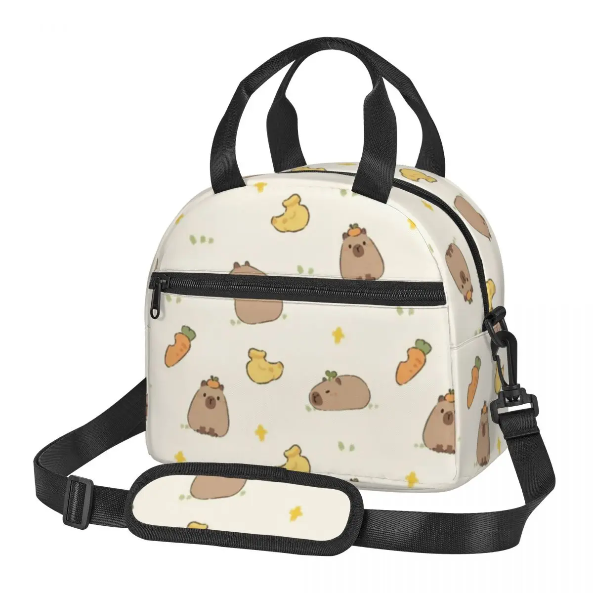 

Cartoon Capibara Lunch Bags Insulated Bento Box Portable Lunch Tote Picnic Bags Thermal Bag for Woman School