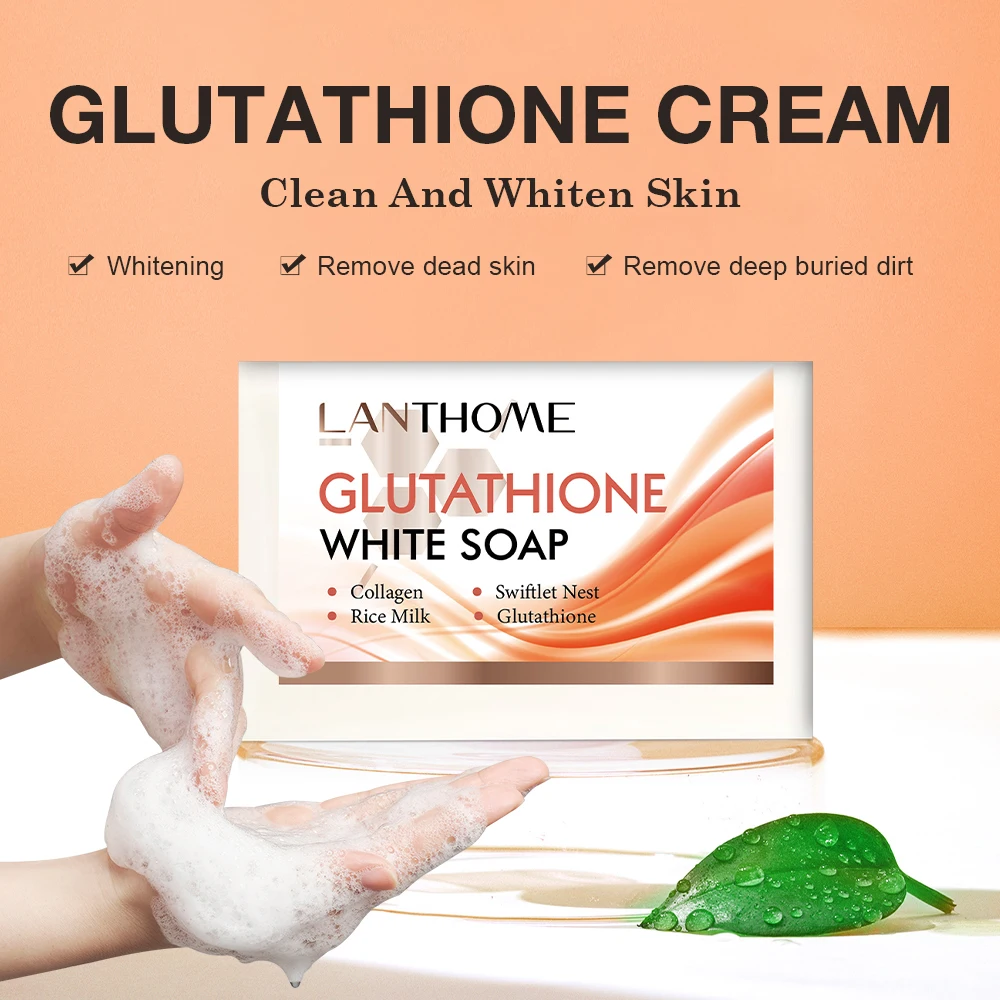 200g Glutathione Handmade Soap Remove dead skin Fade Black Spots Melanin Skin Whitening Lightening Soap Body Wash Cleansing Soap