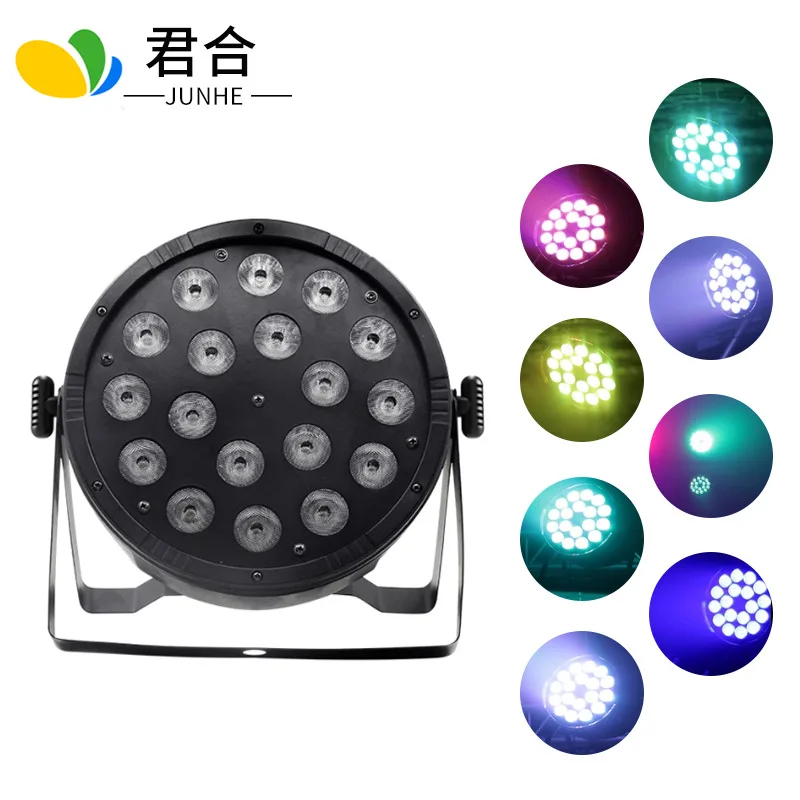 18 LEDs Par Can Full Color Dyeing Stage Light Atmosphere Fill Light For Wedding Performance Bar KTV Live Broadcast