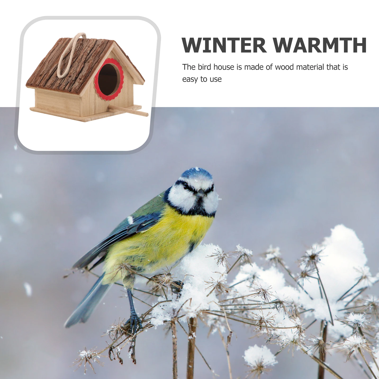 

Wooden Bird House Parakeet Nesting Box Solid Wood Bird's Nest House Hanging Outdoor Pet Supplies Small Parrot Habitat Garden