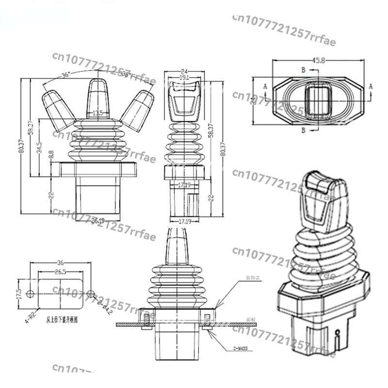 Excavator welding machine remote control crane joystick switch