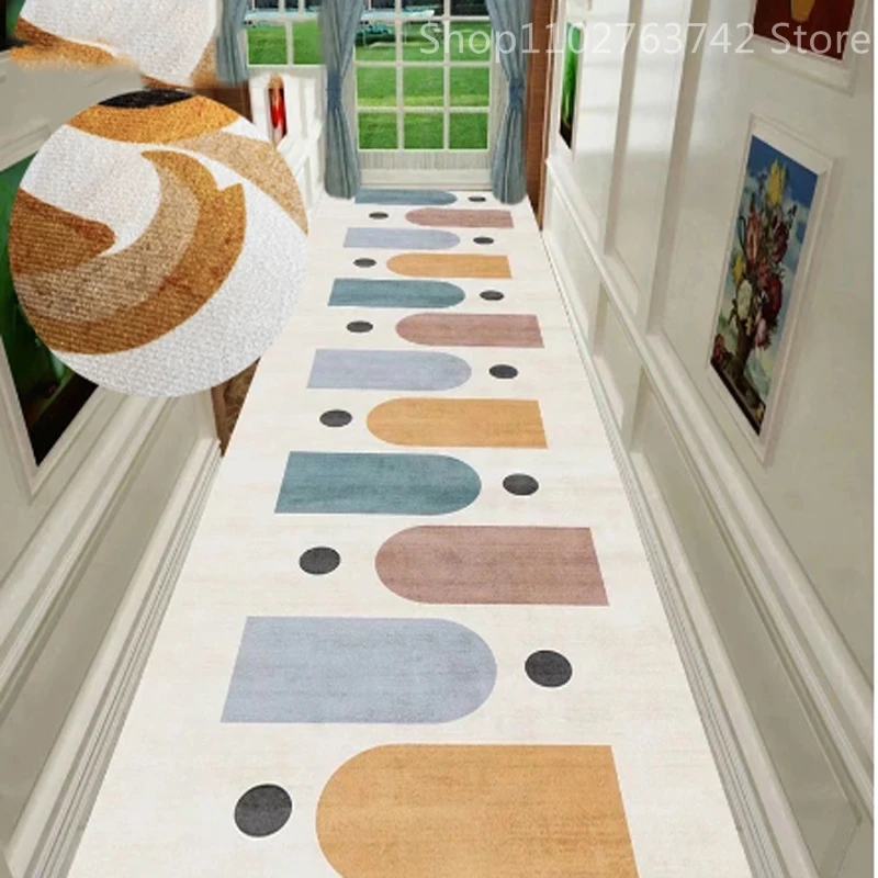 

Customizable Modern Hallway Carpet Large Area Decoration Home Hall Stair Aisle Rug Balcony Long Corridor Passageway Non-slip Mat