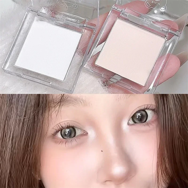 Matte Pure White Face Highlighter Palette Monochrome Pearly Jade Eyeshadow Highlighter Naturally Brightening Contouring Makeup