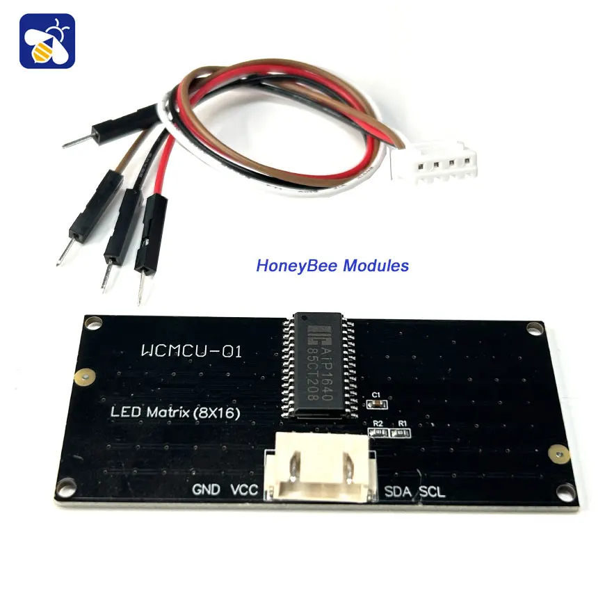 8*16 matrix LED light display module I2C communication 3.3-5V for ArduiynoMicrobit