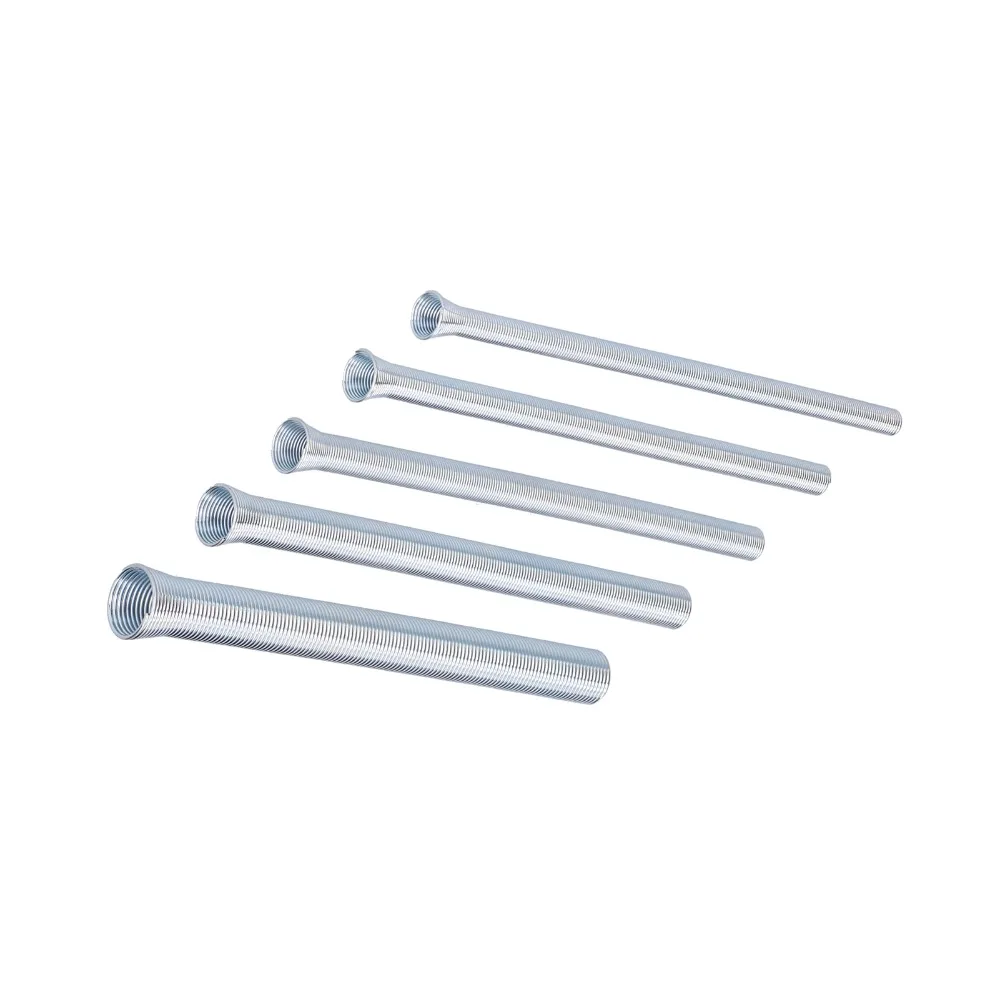 

5 Pcs 1/4, 5/16, 3/8, 1/2, 5/8 Inch Spring Tubing Benders Kit 210mm Spring Steel Construction Spring Tube Benders Set