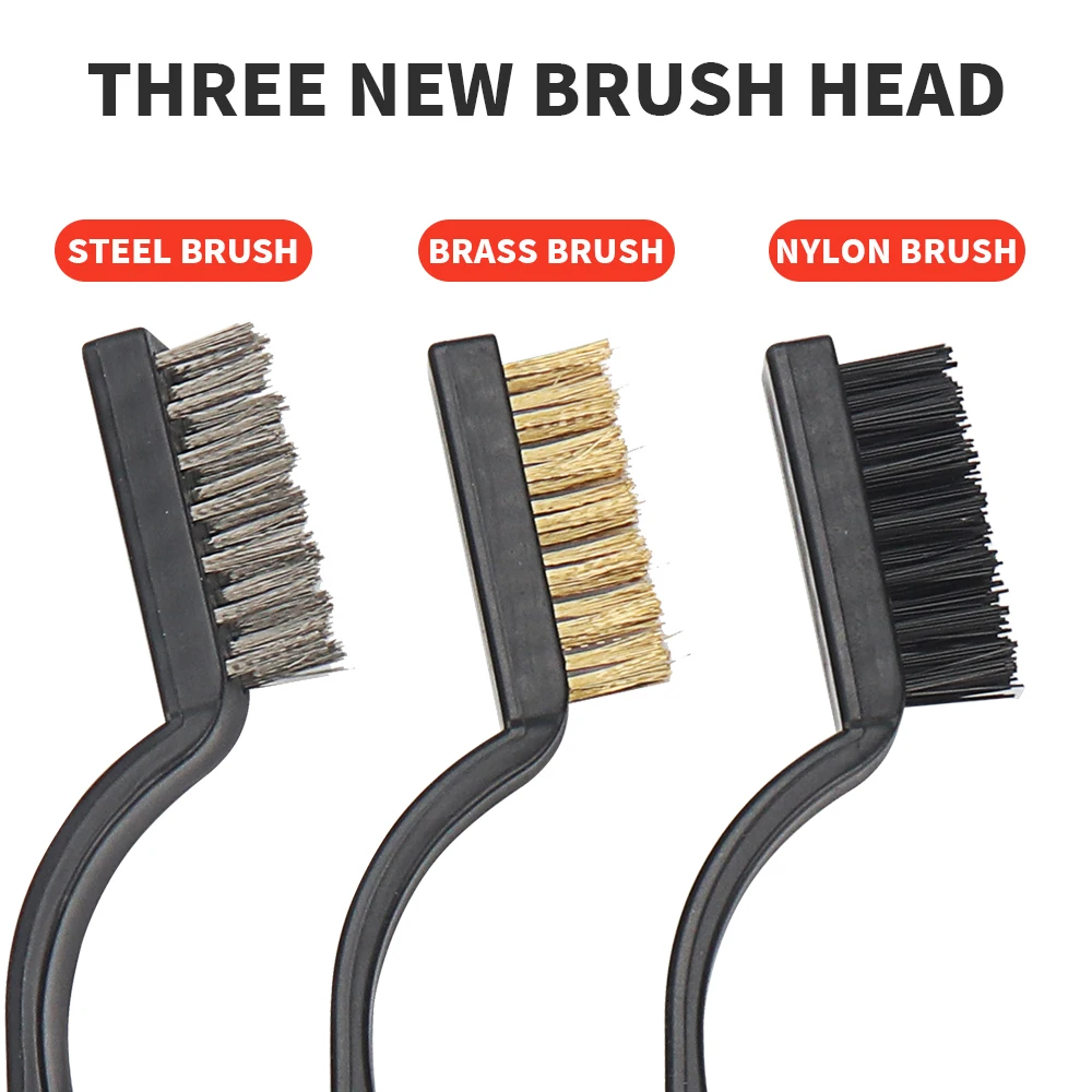 15PCS Wire Brush Set Curved Handle Brush Set For Cleaning Welding Slag And Rust Removal Industrial Scrubbing Brush