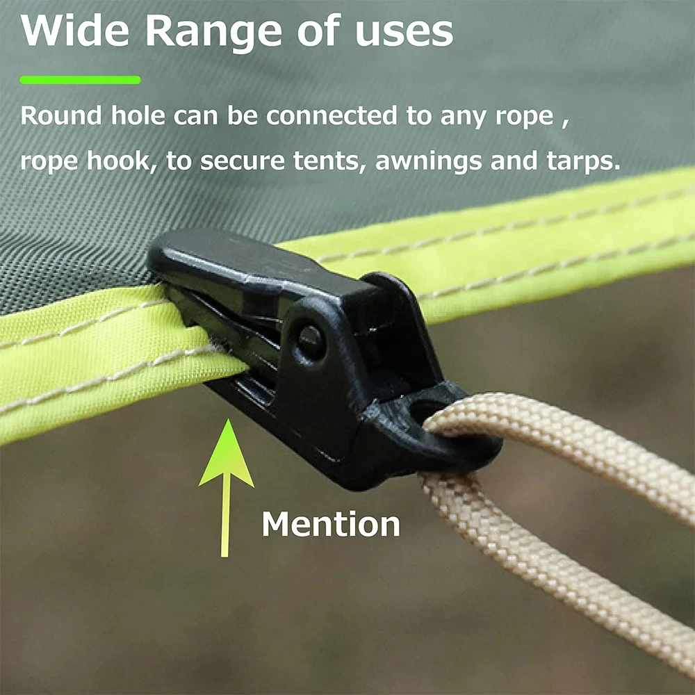 Outdoor Tarpaulin Clip, Crocodile Mouth Tent Clip, Camping Awning Rope Clip Equipment Plastic Buckle Tent Fixing Accessories