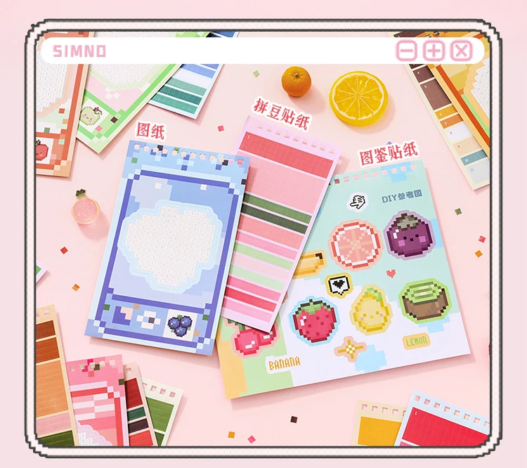 30 Blatt/Buch Pixel Perle Aufkleber Buch Gaming Konsole Thema DIY Kunst Handwerk für Scrapbooking Gitarre Telefon Fall Notebook Dekoration – Detail 6