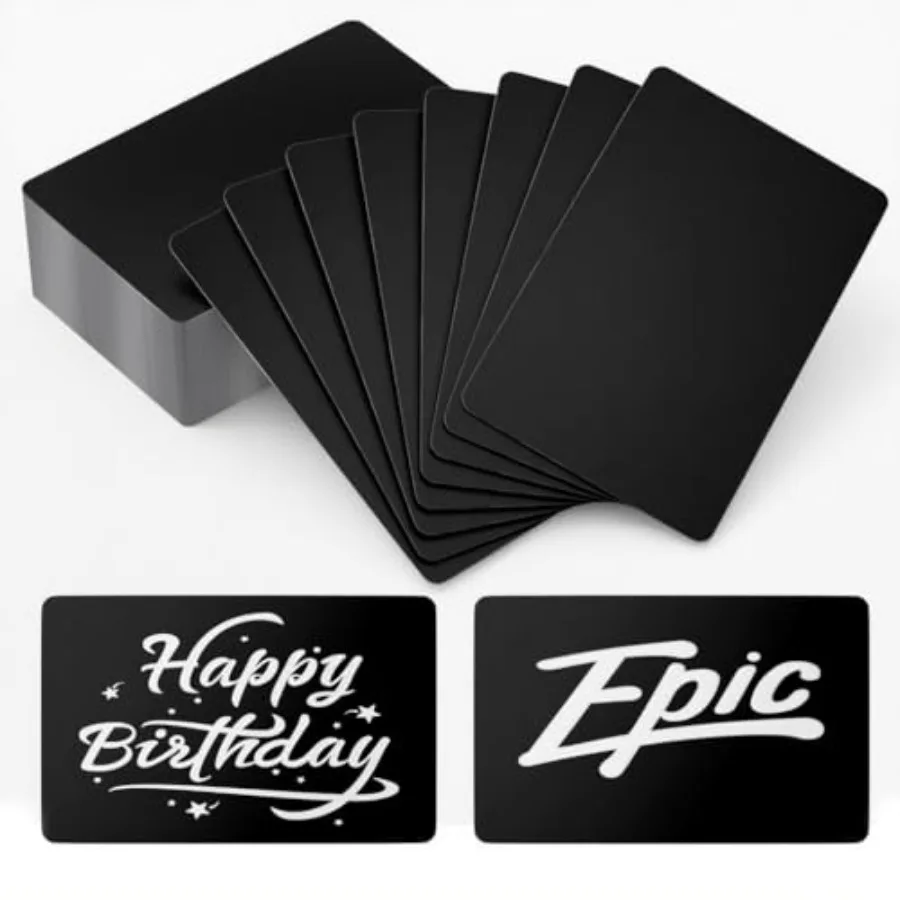 

100 Pcs Metal Engraving Blanks Premium Aluminum Laser Engraving Business Card Multipurpose Custom Metal Cards 86 X 54 X 0.21 MM