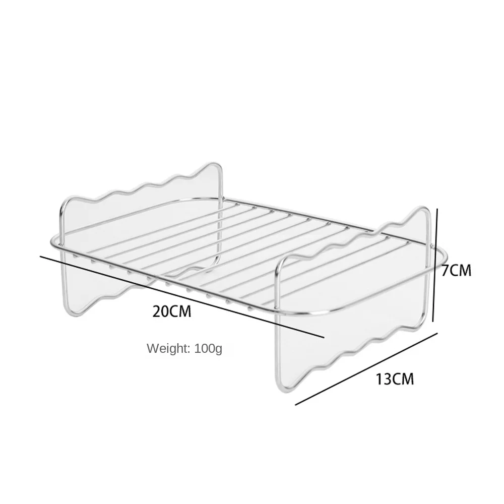 Reusable Air Fryer Racks Tray, Air Fryer Universal Accessories, Baking Rack,Round Stackable Grill, Fit All Airfryer