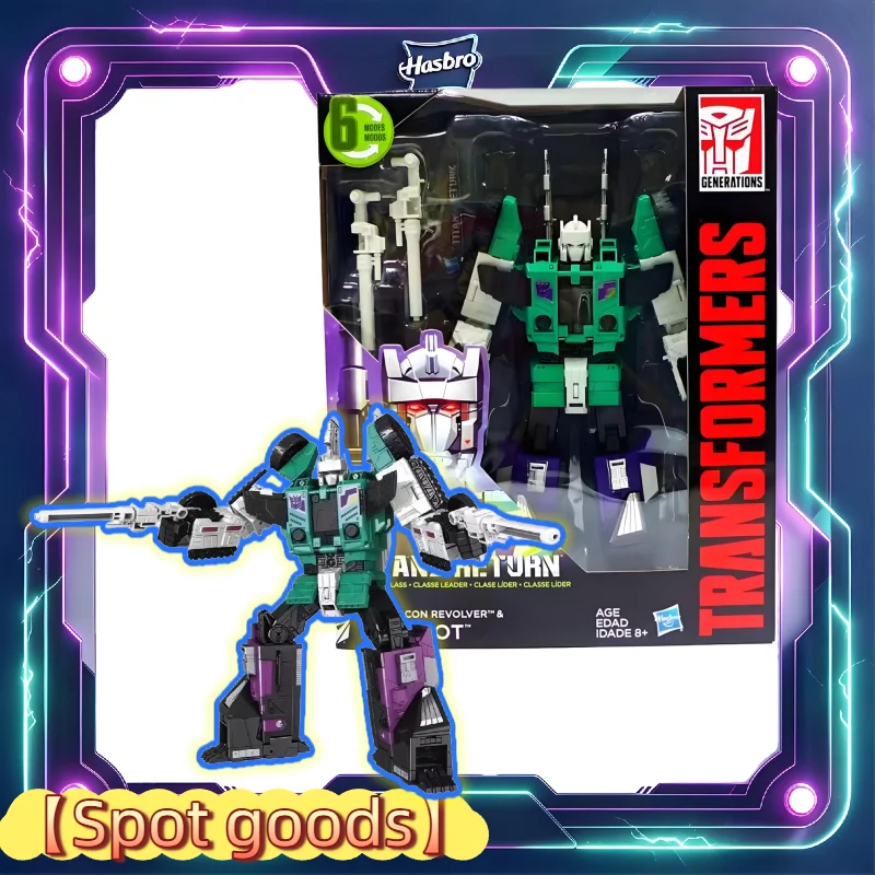 【Spot goods】Six Shot Revolver Hasbro Action Figure, Generations Titans Return Leader Class Decepticon Deformable Robot Model