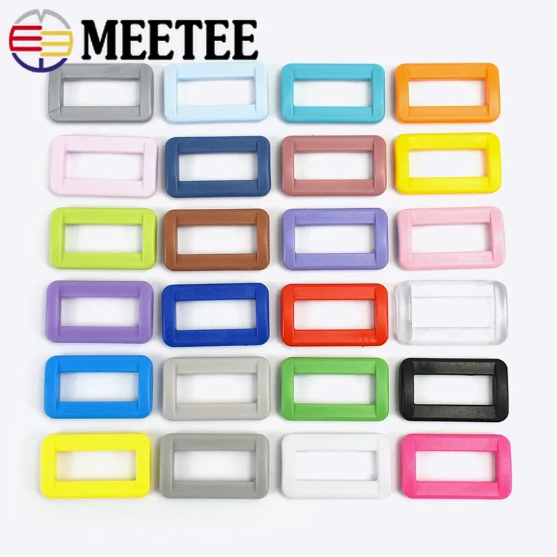 플라스틱 가방 링 걸쇠, 사각형 커넥터 버클, 웨빙 조절기 후크 걸쇠, DIY 가방 액세서리, 15mm, 20mm, 25mm, 32mm, 38mm, 50 개, 100 개