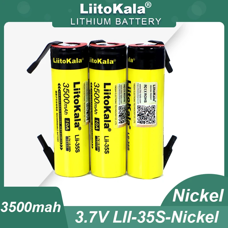 New Original LiitoKala Lii-35S 18650 battery 3.7V 3500mAh Rechargeable lithium batteries for LED Flashlight+DIY Nickel