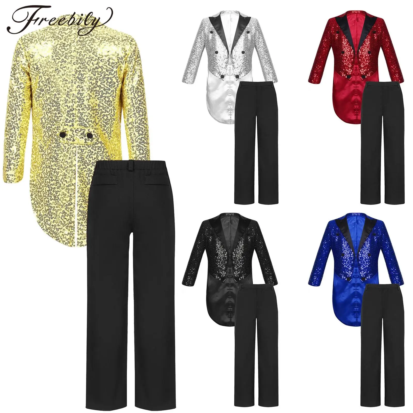 

Kid Jazz Dance Party Sets Disco Magic Show Dancewear Tuxedo Blazer Fashion Streetwear Boys Performance Costume Suit for Boy Prom