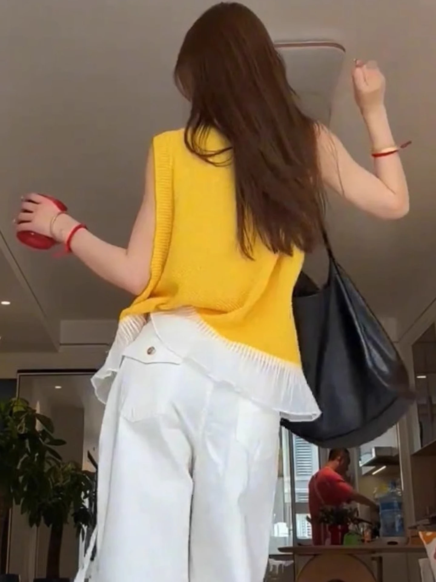 Ceco sin Mangas de Alta Gama, Top de Punto Moderno para Verano, Estilo Casual para Mujer, Suéter Cómodo, Diseño de Patchwo...