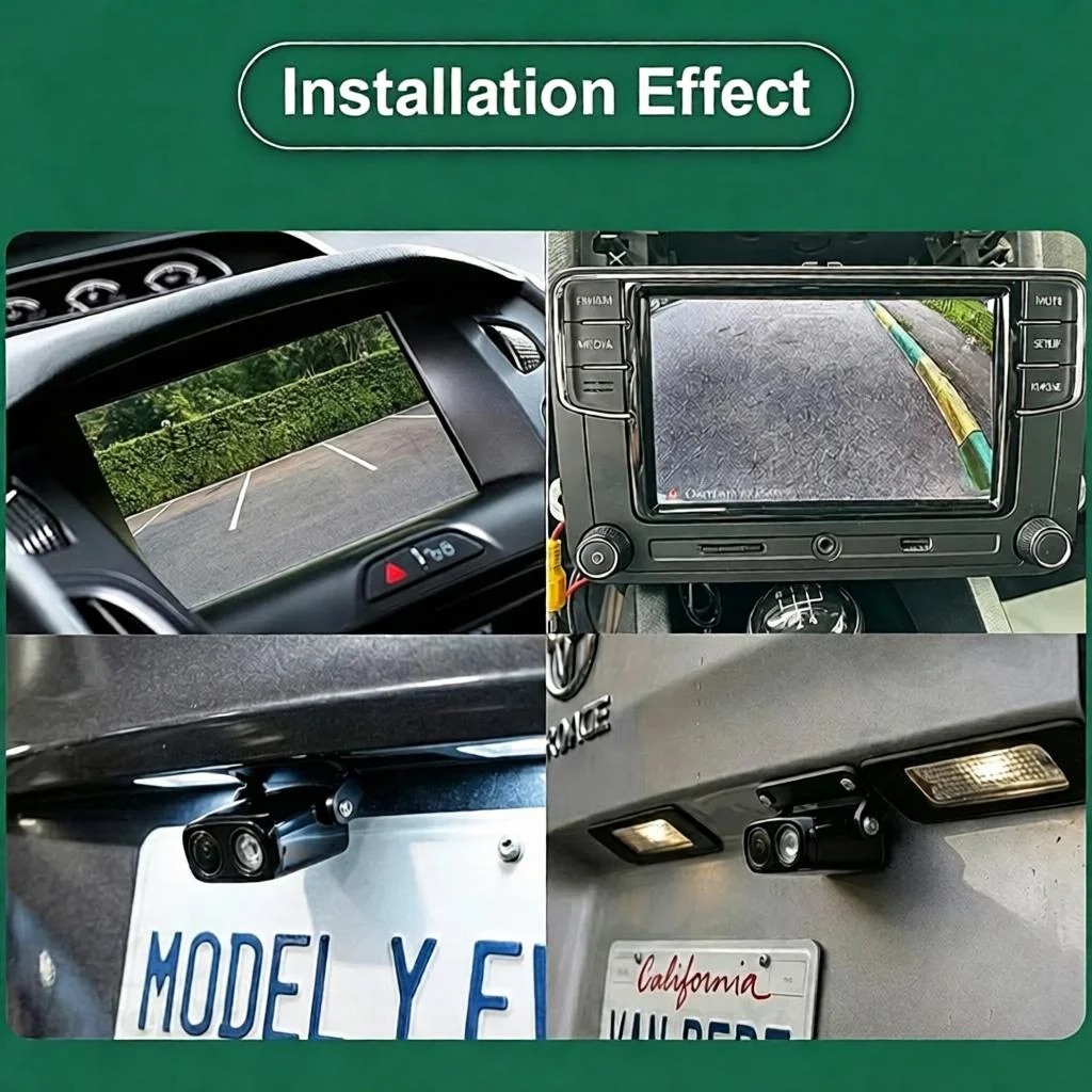 1080P AHD Laser Projection Car Rear View Camera Starlight Night Vision IP68 Waterproof Universal Vehicle Backup Reverse Camera