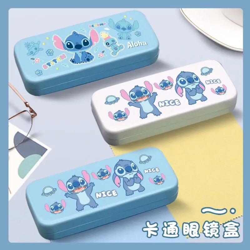 

Disney Stitch Glasses Case Kawaii Cartoon Figure Pressure Resistant Myopia Sunglasses Storage Box Protective Cover Friend Gifts