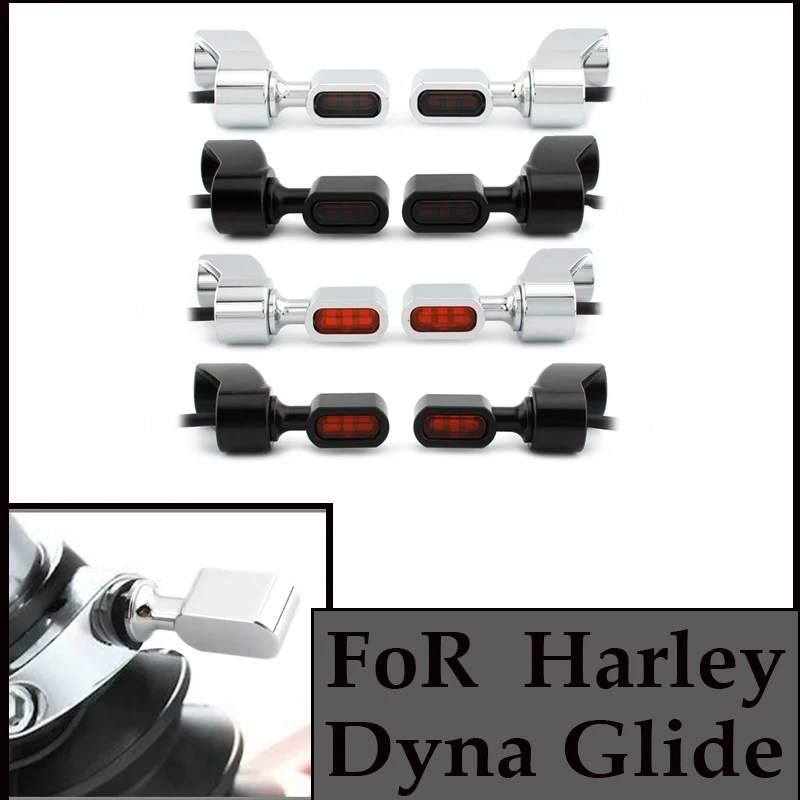 

FoR Harley FXR 1987-2000 для Dyna Glide 1991-2005, передняя вилка мотоцикла, мини-светодиодный индикатор указателя поворота, ходовые огни