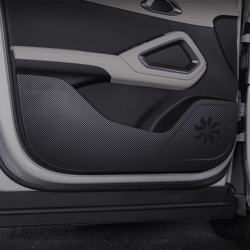 ل BYD ATTO 2 2025 2026 2027 باب السيارة مكافحة ركلة الوسادة ألياف الكربون الجلود الملمس مكافحة الأوساخ واقية ملصق اكسسوارات السيارات #1