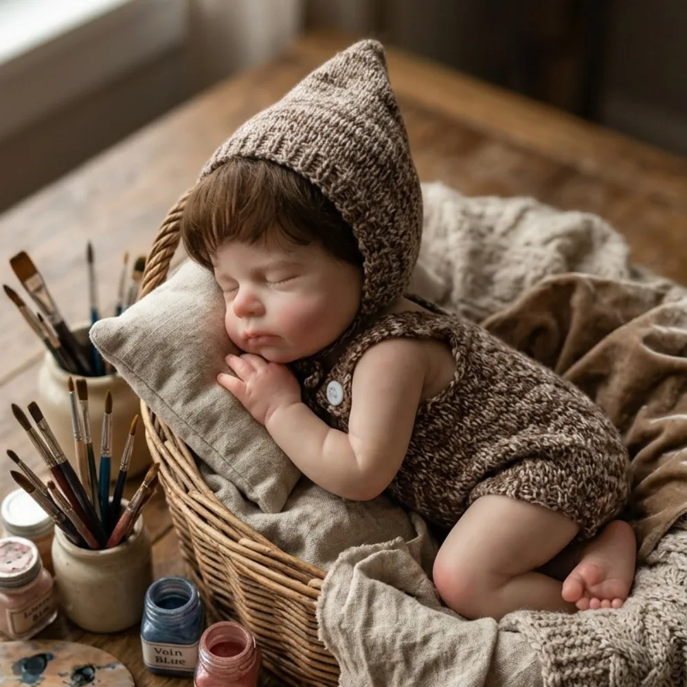 

Aizwa1 Bebe Reborn Silicone 13 Inch Loulou Girl Rooted Hair Handmade Soft Reborn Baby Doll Toys Birthday Gift