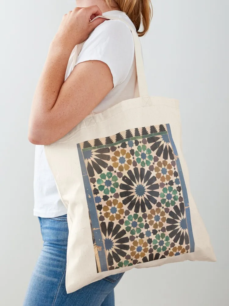 

Spanish Alhambra Tilework Tote Bag Shopper bag Canvas bag large size bags free delivery bags