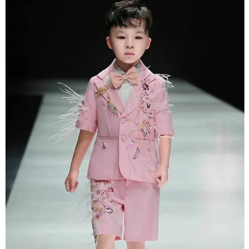 

Children's Suit 2025 New British Handsome Fashion Stage Boys' Piano Performance Clothes Wedding Birthday Party Prom Dress