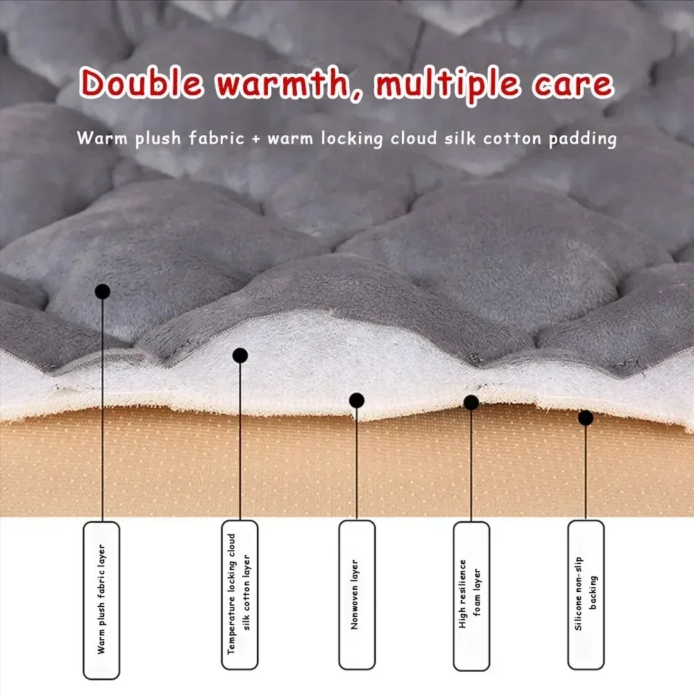 Universal Anti-slip Warm Winter SUV Car Seat Cover Cushion Front Rear Flax Cushion Breathable Protector Mat Pad Auto Accessories image 2