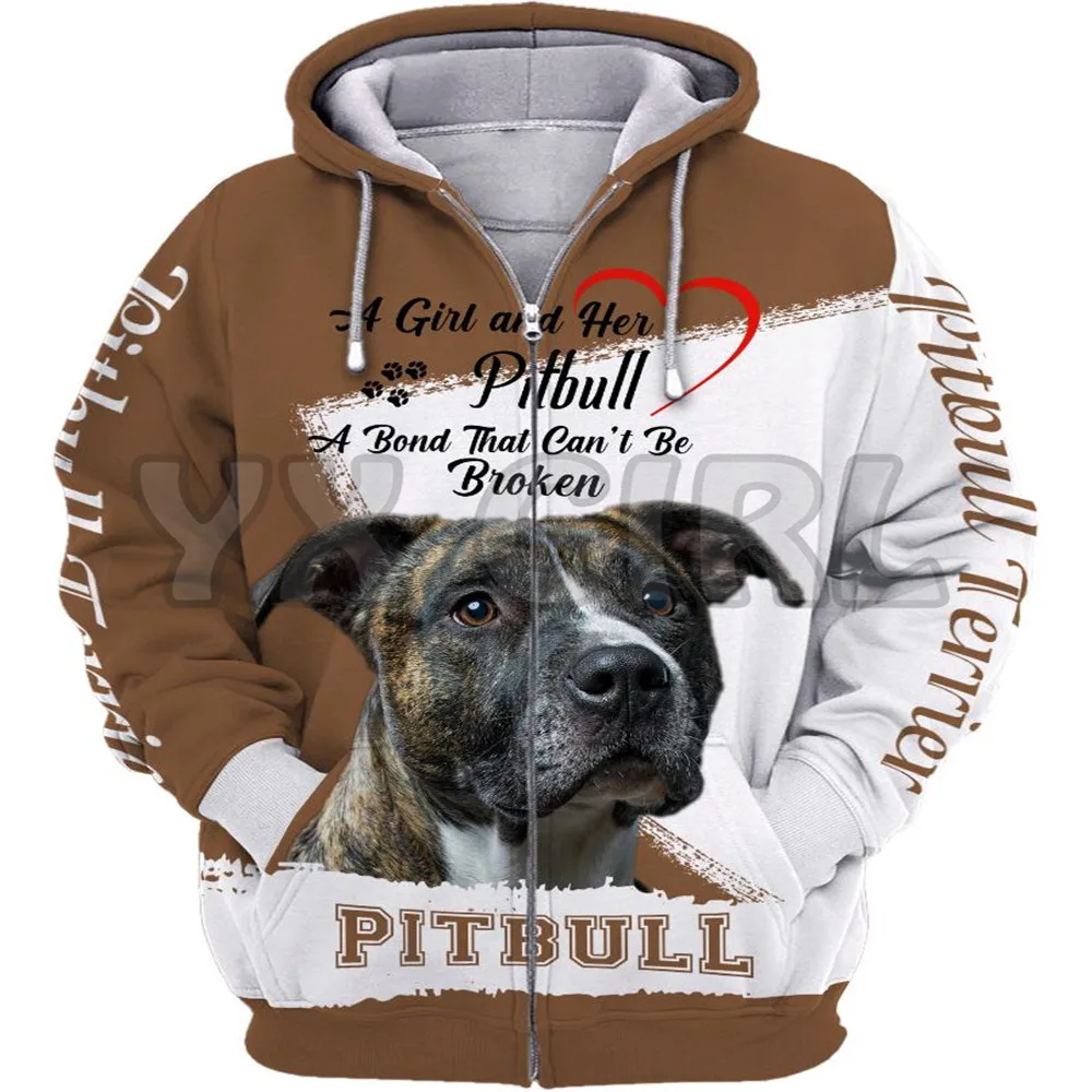 Sudadera con capucha para hombre y mujer, ropa con estampado 3D de My Dog Is Pit Bull, con cremallera, chándal informal de calle 01