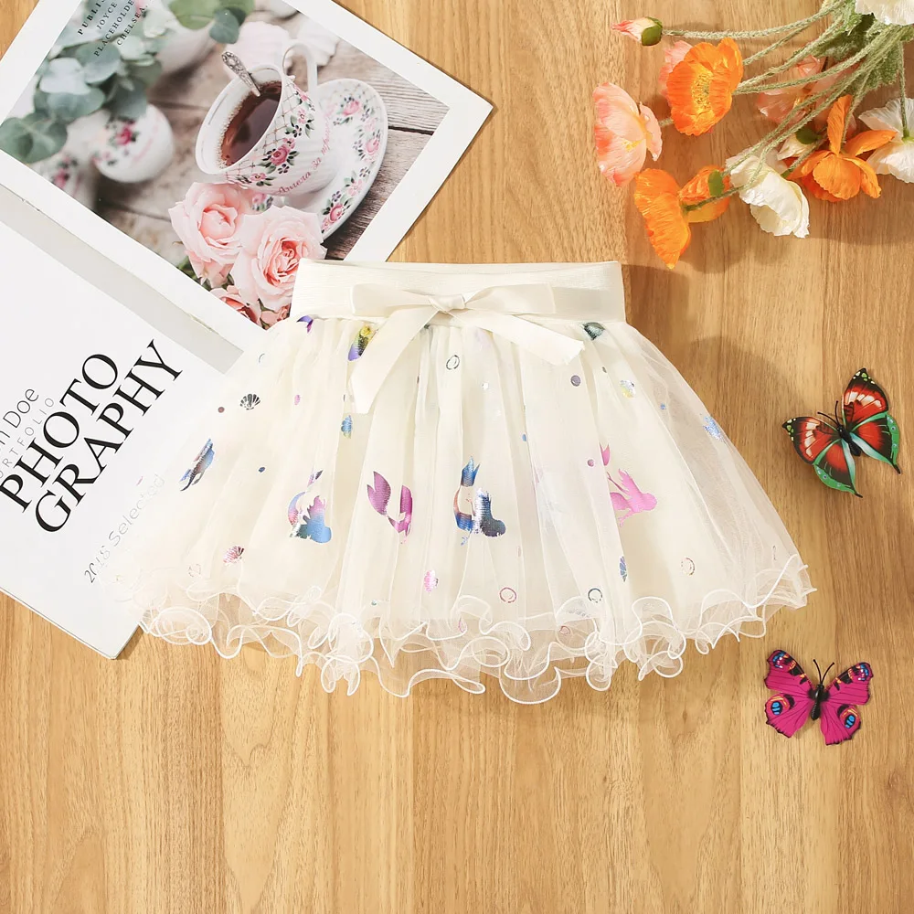 Baby Girl Summer Mermaid Sequin Gauze Half Skirt Baby Girl Korean Version Fashionable Short Skirt