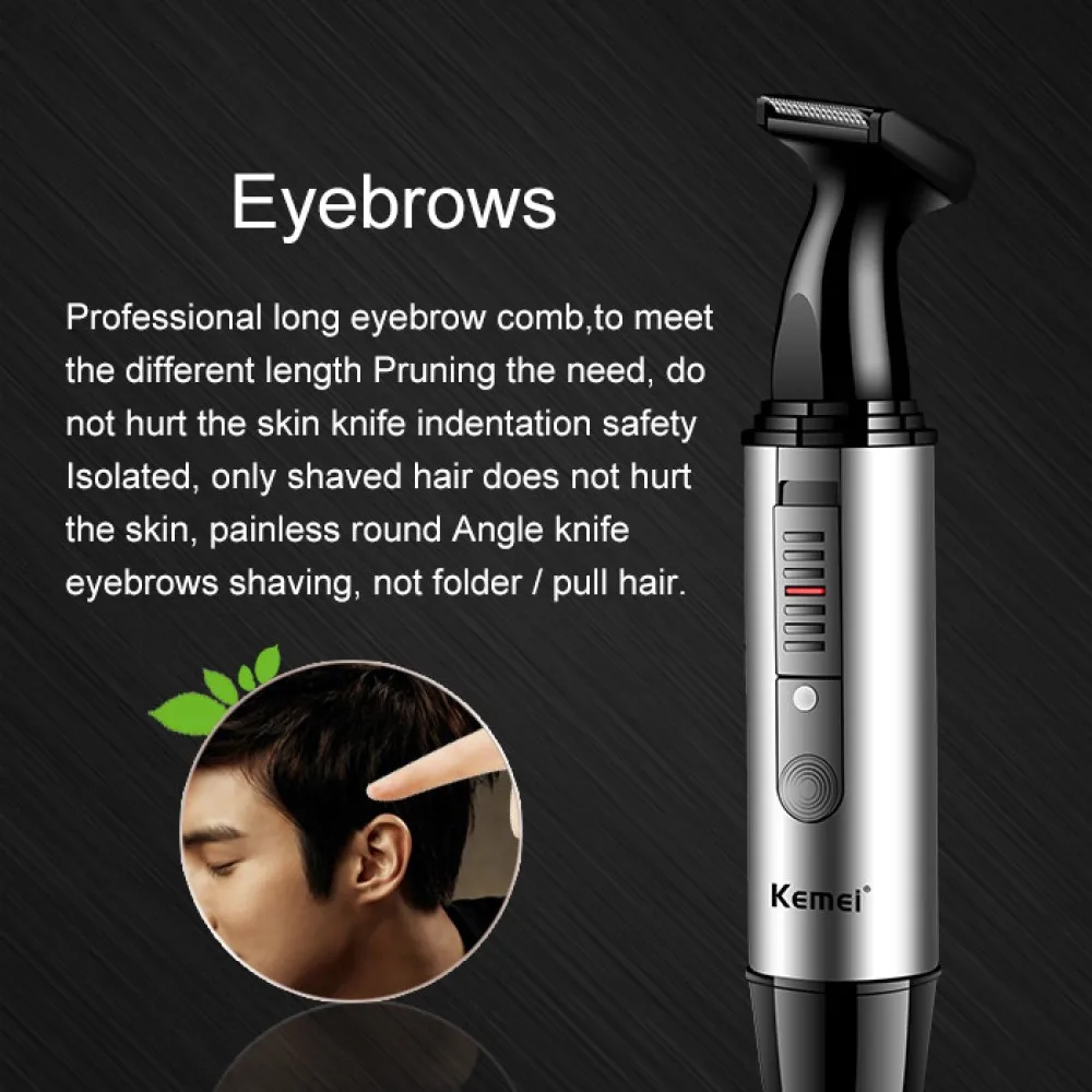 Kemei Grooming Kit 2in1 Nose Trimmer For Men Rechargeable Face Trimer Beard Trimmer For Nose And Ears Hair Removal