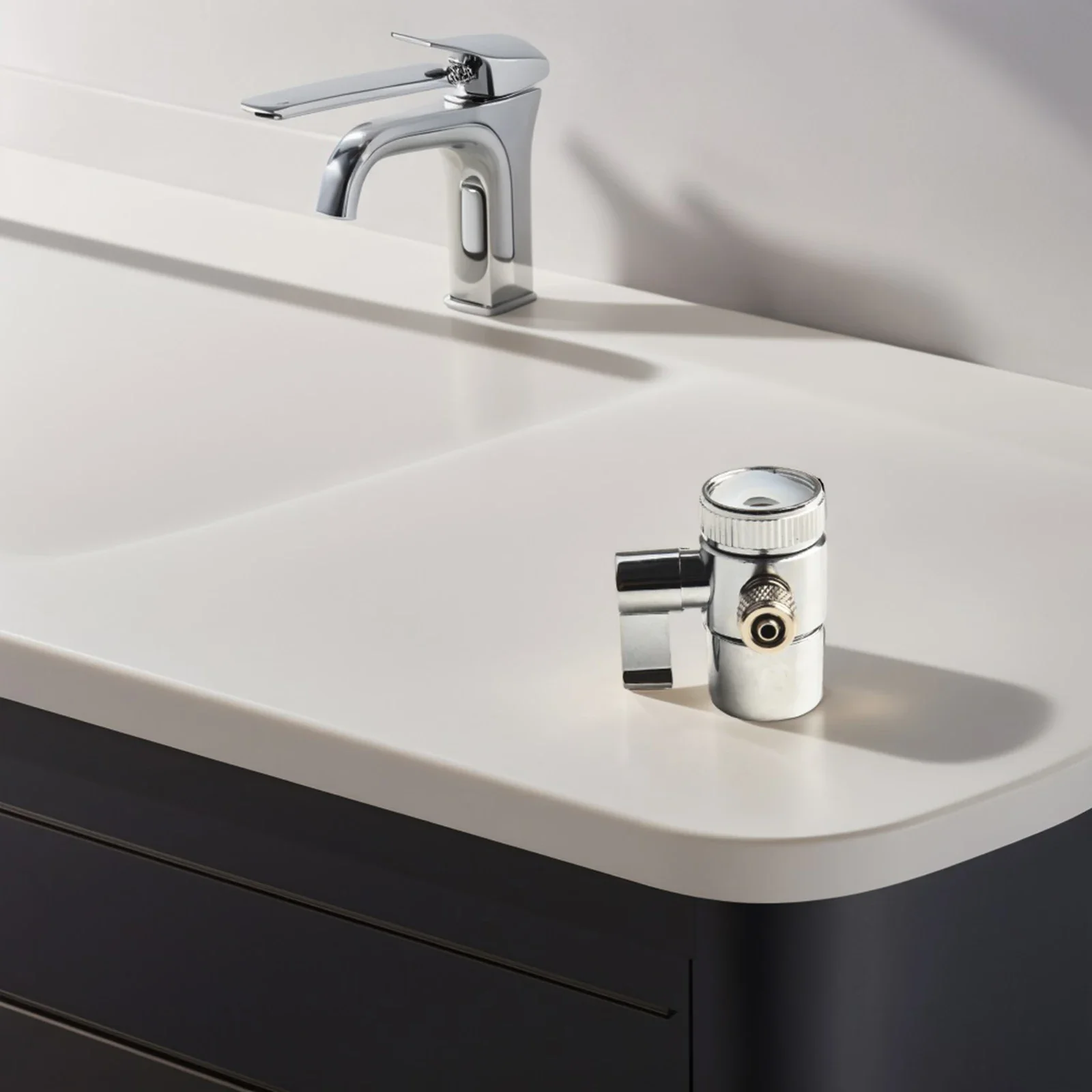 

For 1/4" RO Tubing Faucet Diverter Above Counter Water Filter RO Tubing Silver Water Filter Metal Tube O Assembly