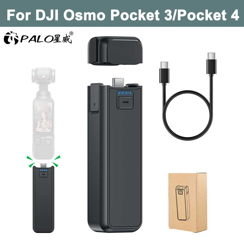 Portable Battery for DJI Osmo Pocket 3/4 5000mAh Battery Handheld Power Bank Hand Grip for Osmo Pocket 3 Camera Accessories